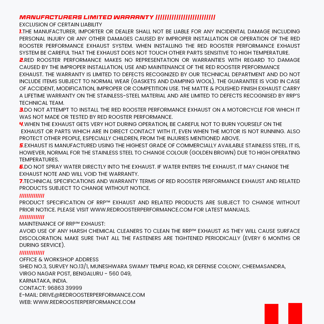 Red Rooster Performance Hunter 350 Header Pipe Black