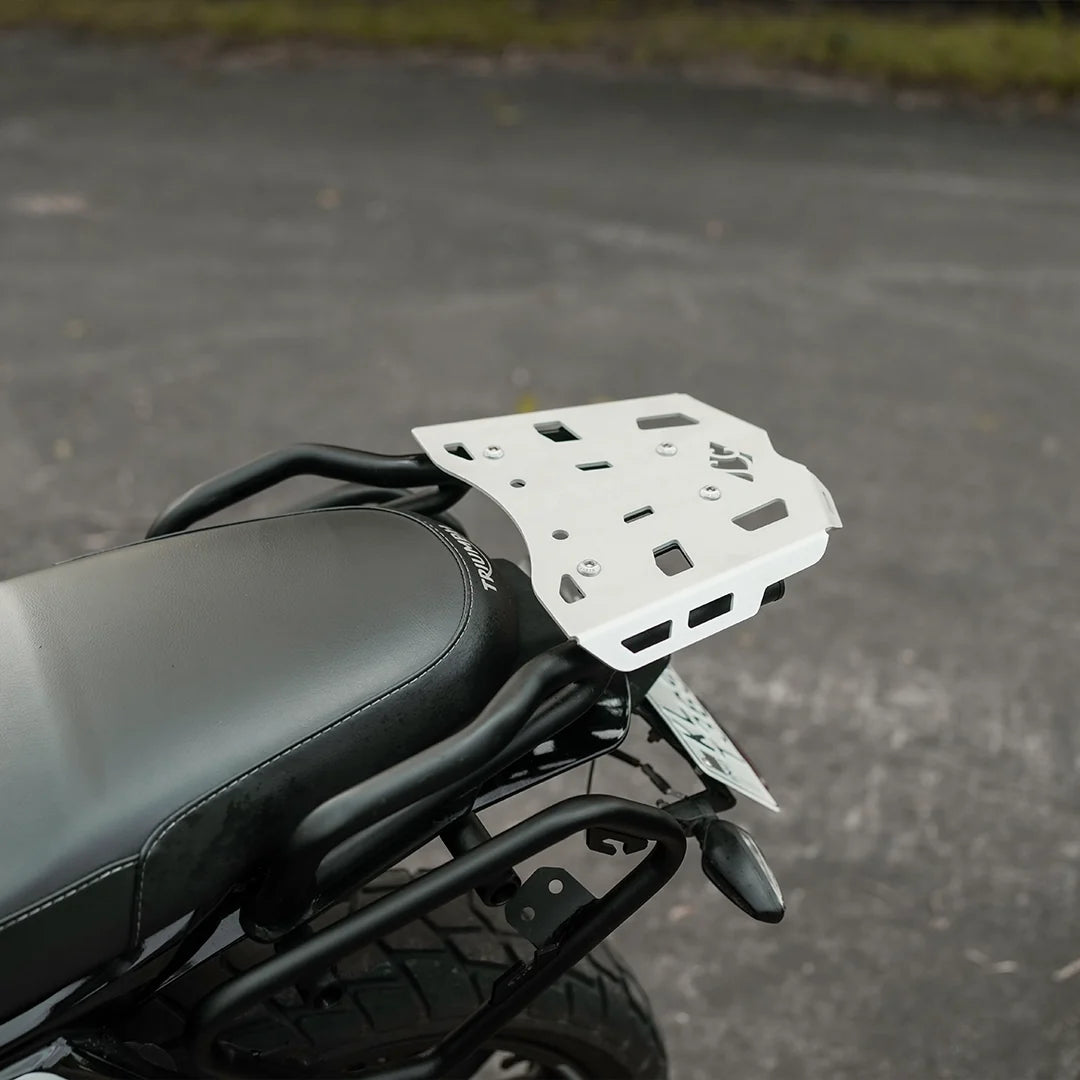 LEGUNDARY TRIUMPH TRACKER 400 ATLAS LUGGAGE CARRIER BLACK AND SILVER