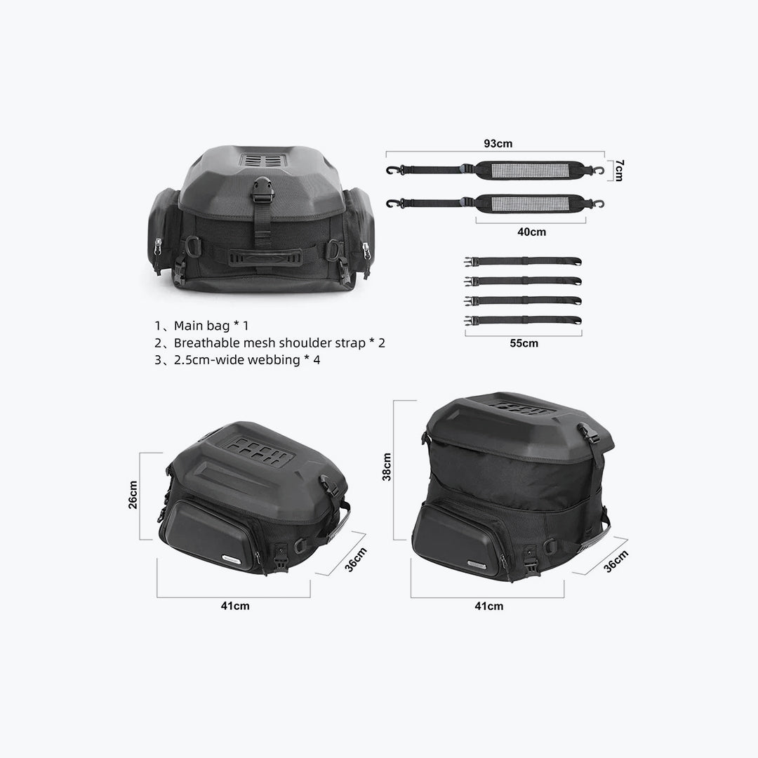 Rhinowalk Expandable Hard Shell Tail Bag 23-25L MT2335
