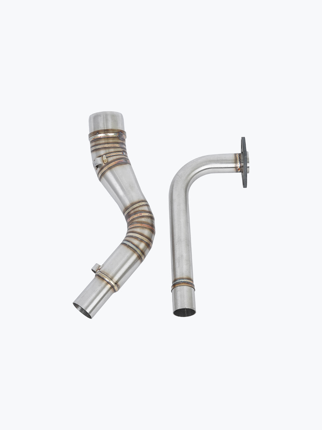 Aerox 2 piece Bend Pipe Silver