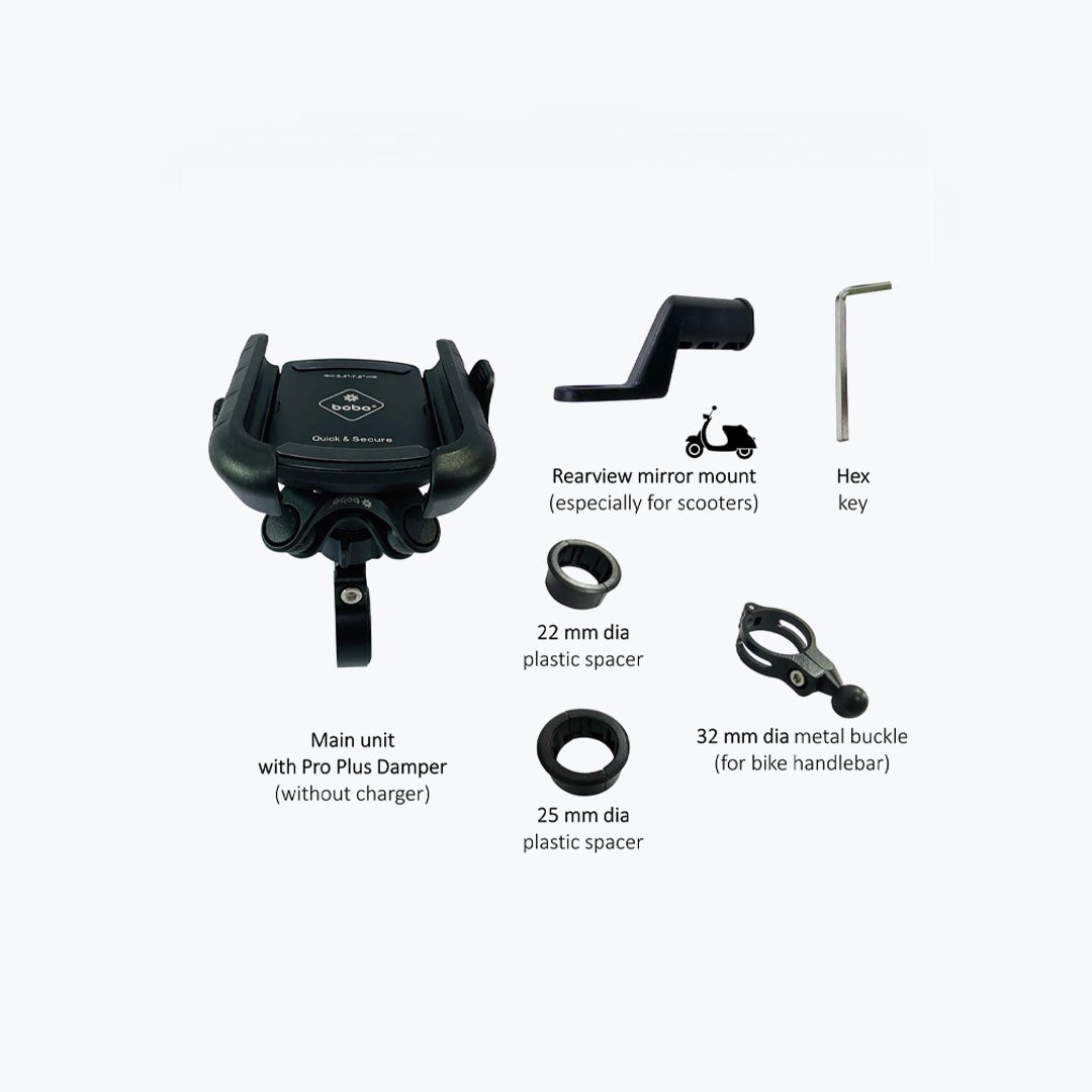 BOBO BM14 PRO PLUS PHONE HOLDER WITH VIBRATION Black