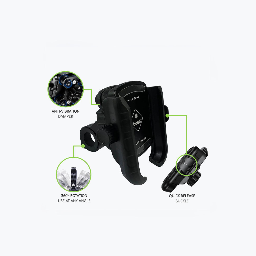 BOBO BM14 PRO PHONE HOLDER WITH VIBRATION Black