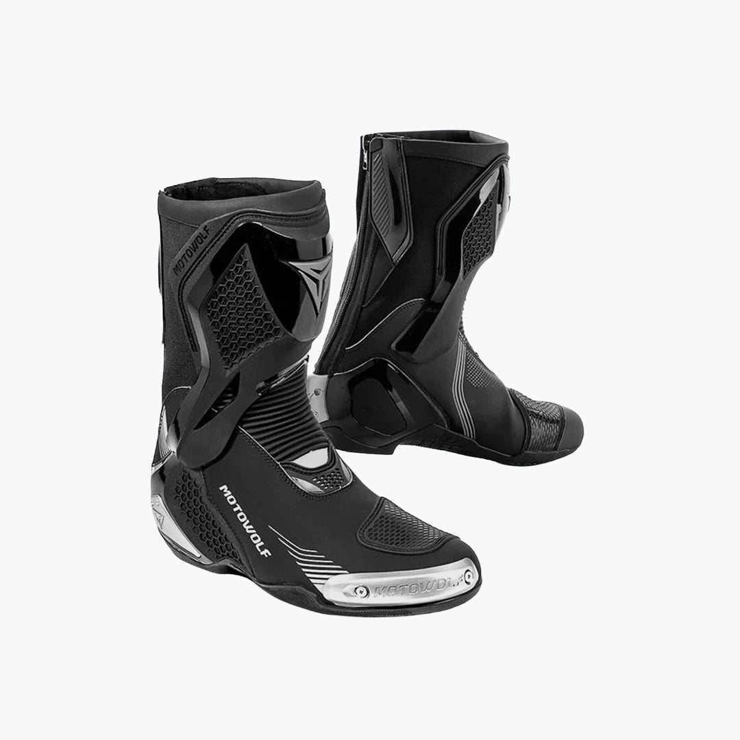MOTOWOLF B01 RACING MOTORCYCLE RIDING BOOT BLACK