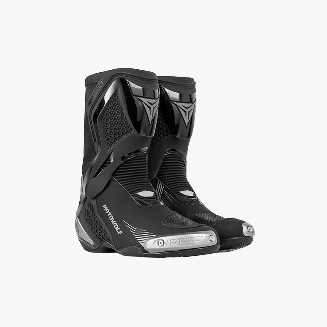 MOTOWOLF B01 RACING MOTORCYCLE RIDING BOOT BLACK