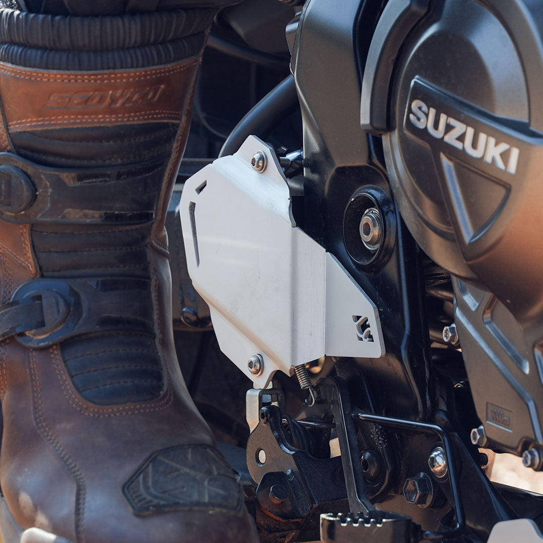 Legundary Suzuki V Strom 800DE Titan Boot Guards Silver
