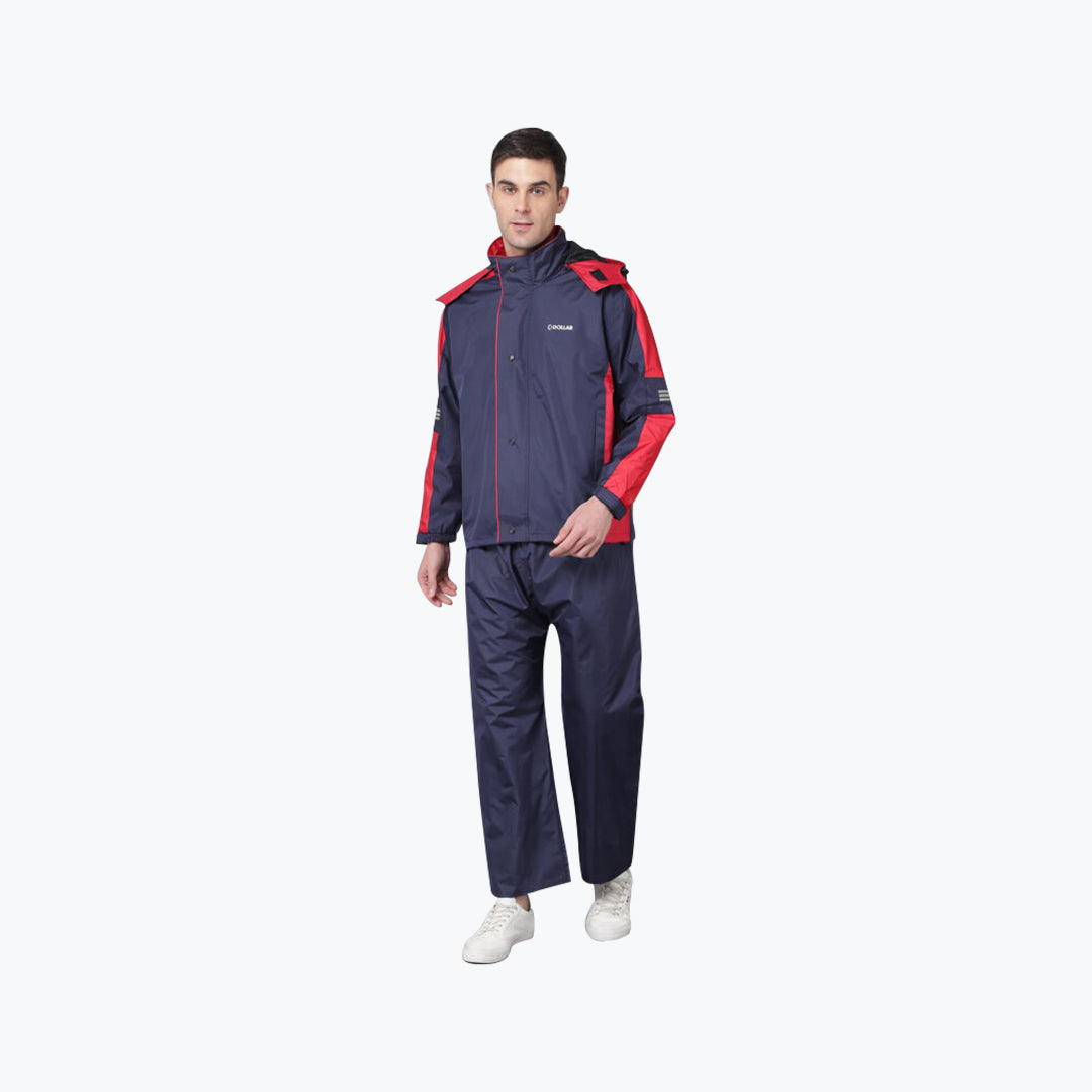Dollar DPR 805 Men Seam Sealed Rain Suit Blue Red