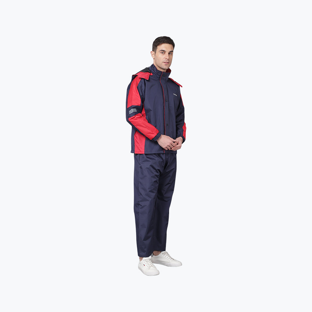 Dollar DPR 805 Men Seam Sealed Rain Suit Blue Red