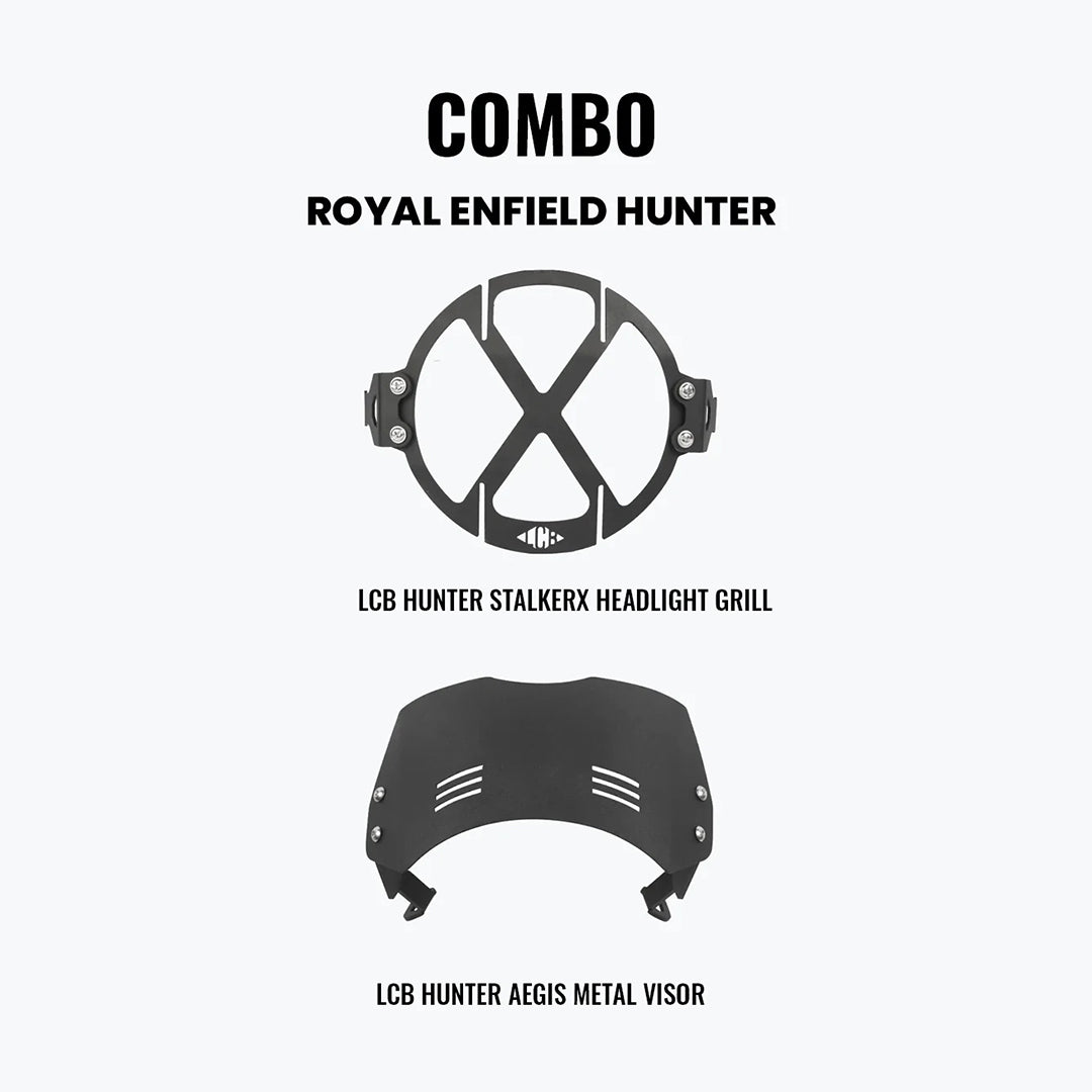 Legundary HEADLIGHT GRILL &  METAL VISOR COMBO FOR HUNTER 350