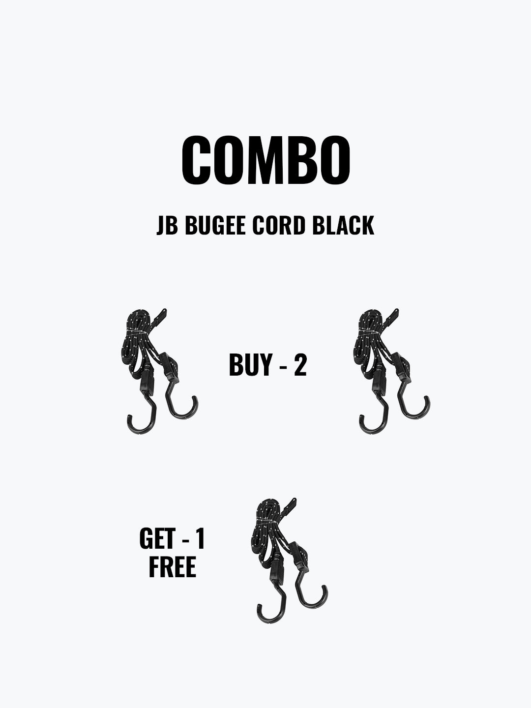 JB Bungee Cord Black Buy 2 Get 1