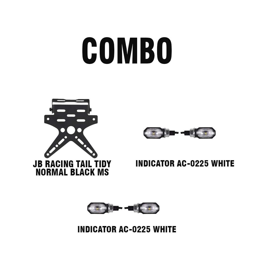 JB TAIL TIDY NORMAL BLACK MS + 2 SET INDICATOR AC-0225 WHITE