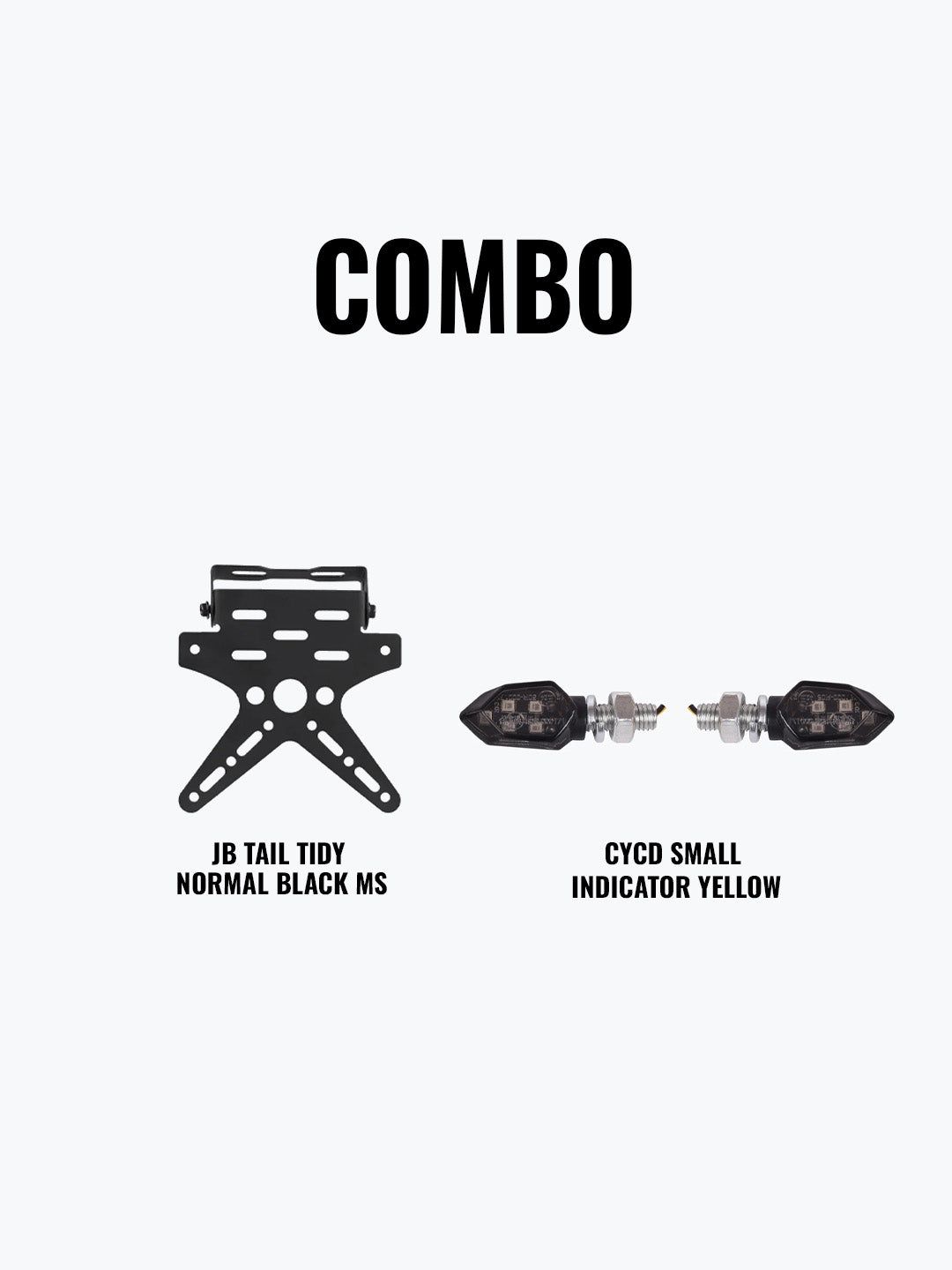 CYCD Small Indicator Yellow + JB Tail Tidy Normal Black Mild Steel