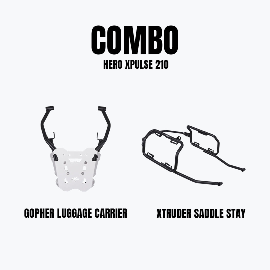 Legundary Hero X Pulse 210 Xtruder Saddle Stay & Gopher Carrier Combo