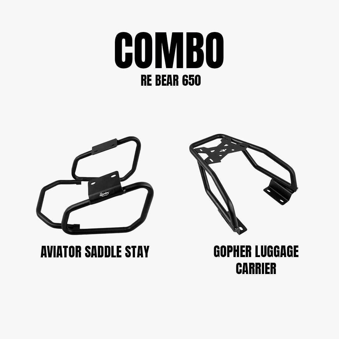Legundary RE Bear 650 Aviator Saddle Stay & Gopher Carrier Combo