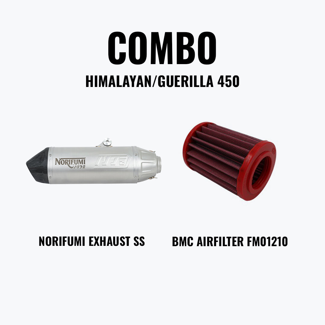 NORIFUMI Slipon Whoops SS Carbon Himalayan 450 Long + BMC Air Filter FM01210