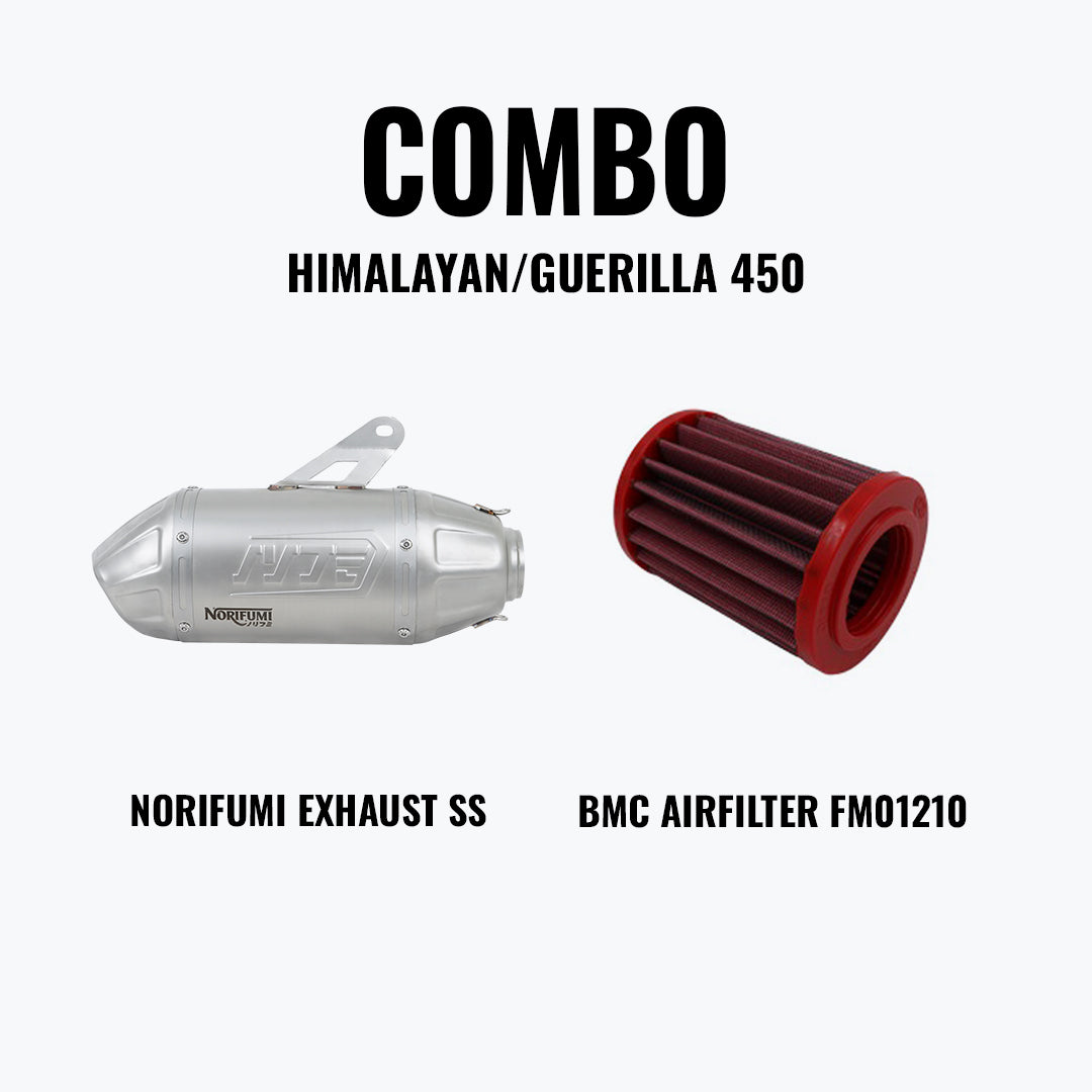 NORIFUMI Slipon Whoops SS Himalayan/Guerilla 450 Short + BMC Air Filter FM01210