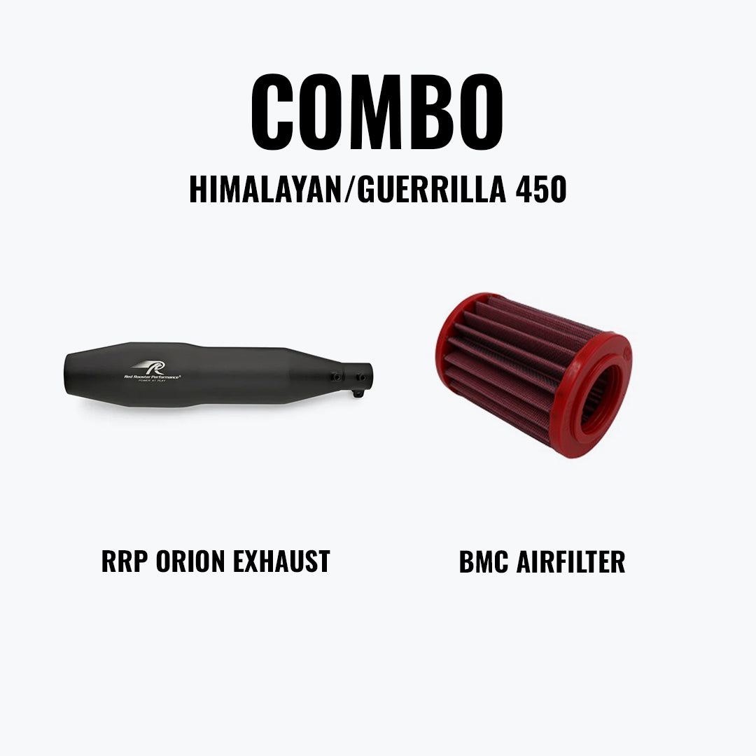 Red Rooster Performance ORION EXHAUST HIMALAYAN/GUERRILLA 450 BLACK + BMC AIRFILTER