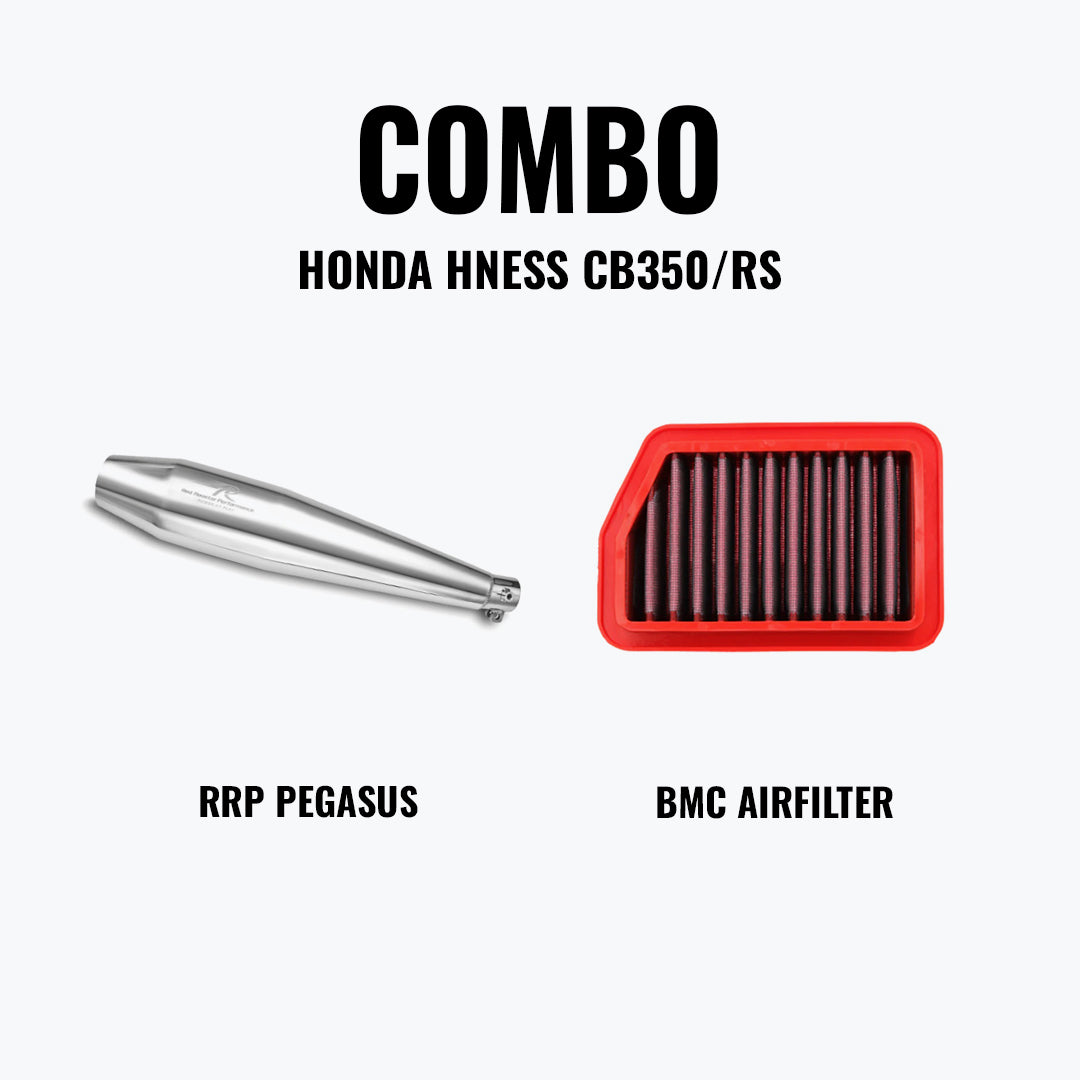 Red Rooster Performance PEGASUS HNESS CB350 POLISH + BMC AIRFILTER