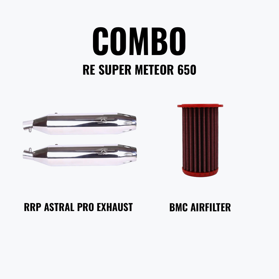 Red Rooster Performance SUPER METEOR650 ASTRAL PRO EXHAUST POLISH + BMC AIRFILTER