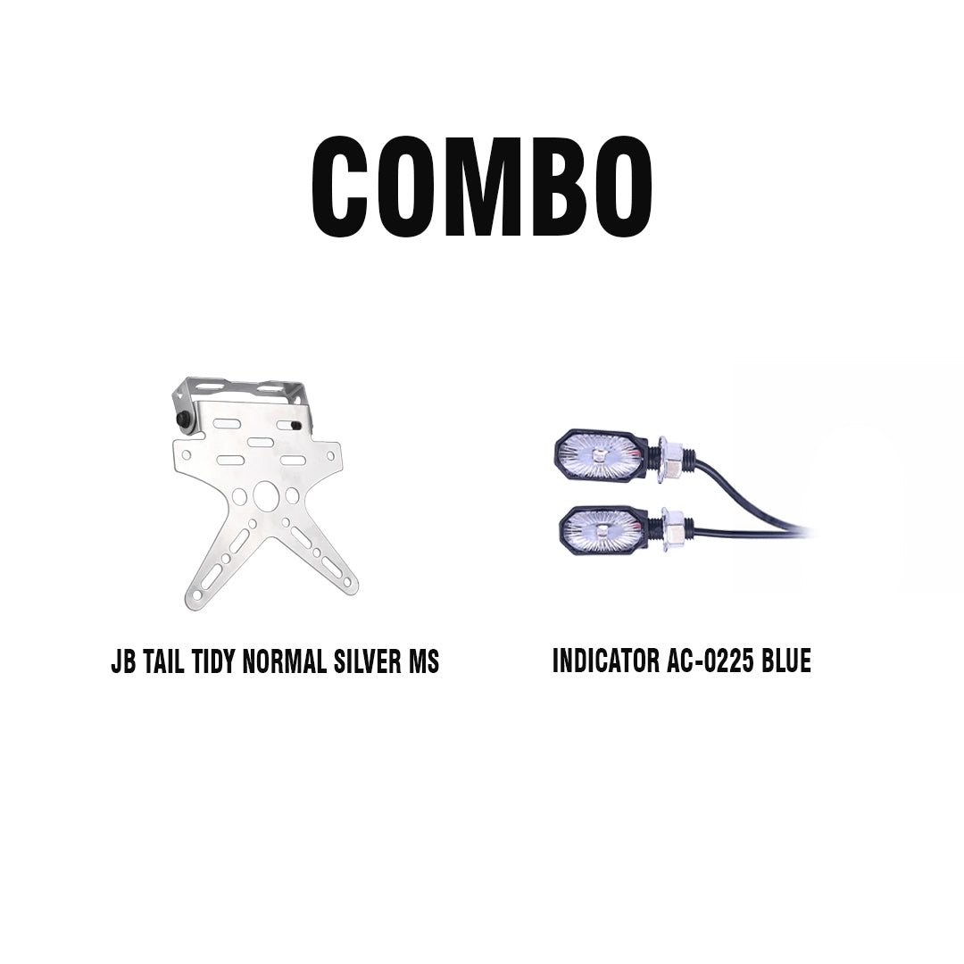 JB TAIL TIDY NORMAL SILVER MS + INDICATOR AC-0225 BLUE