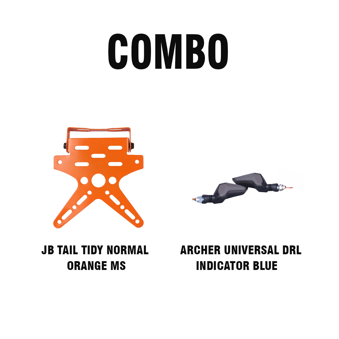 ARCHER UNIVERSAL DRL INDICATOR BLUE + JB TAIL TIDY NORMAL ORANGE MS
