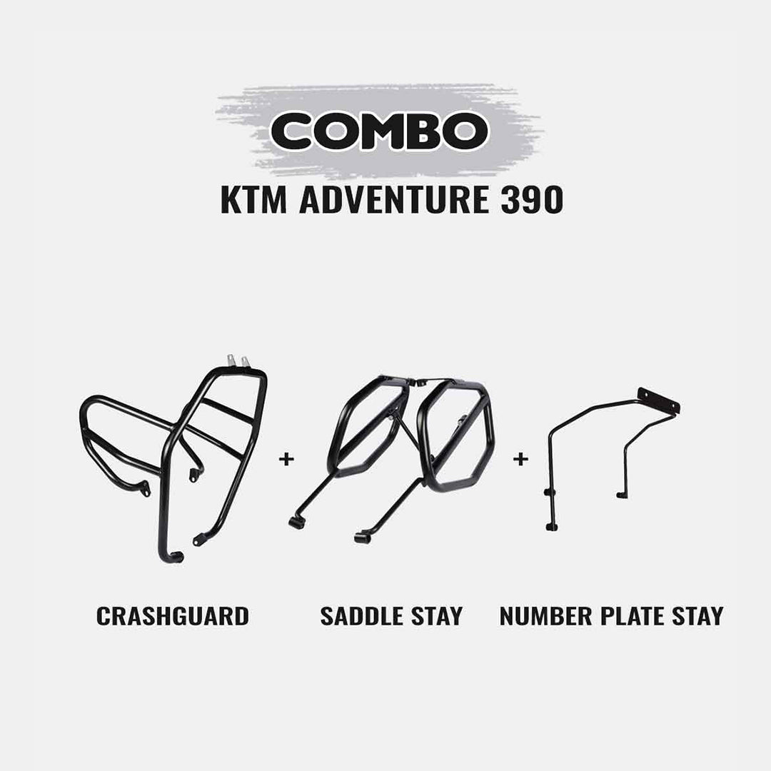 Adventure Combo-Crash Guard+ Saddle Stay+ Number plate Holder