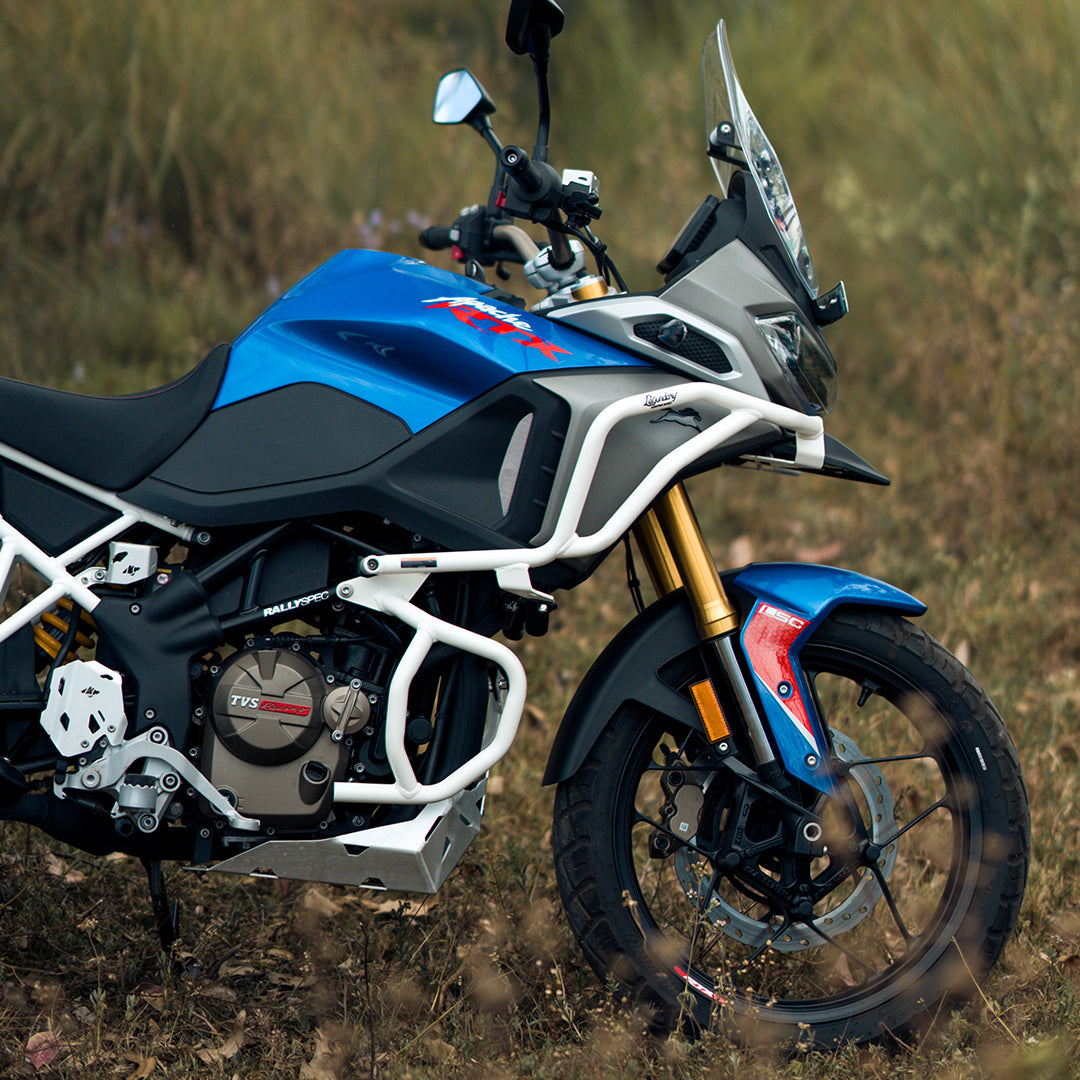 Legundary TVS APACHE RTX 300 RAPTOR CRASH GUARD UPPER & LOWER SET WHITE