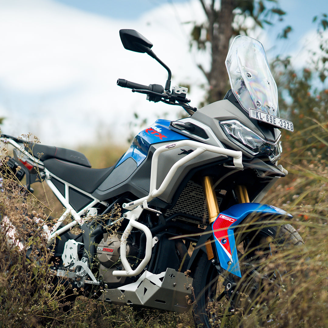 Legundary TVS APACHE RTX 300 RAPTOR CRASH GUARD UPPER & LOWER SET WHITE