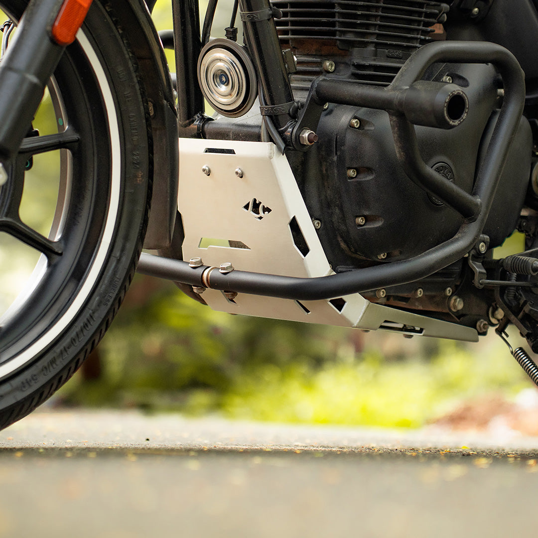 Legundary Royal Enfield Hunter 350 Vambrace Bash Plate Silver