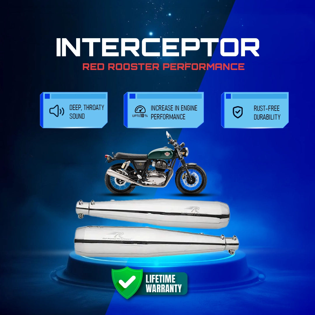 Red Rooster Performance Stellar Pro Polish Exhaust For Interceptor 650 & Continental GT 650