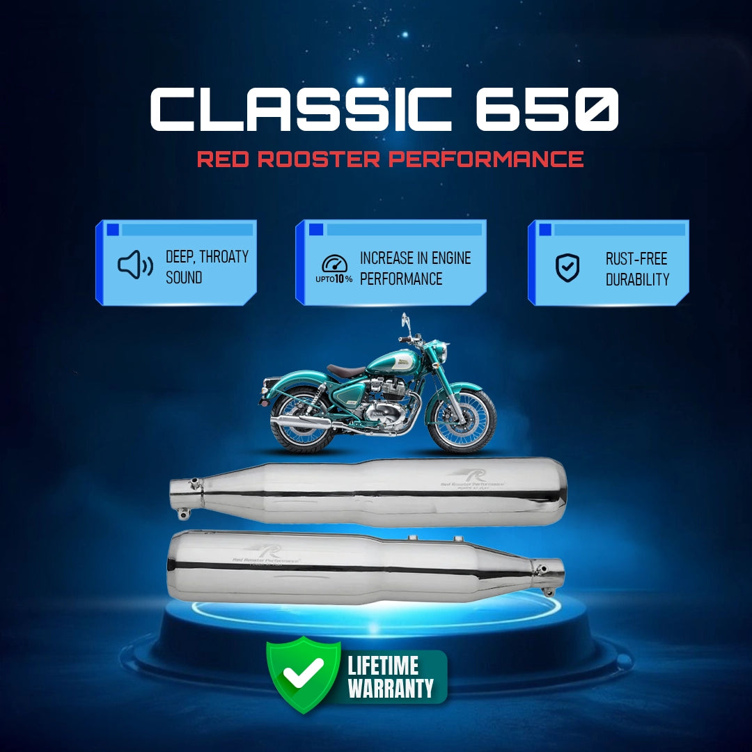 Red Rooster Performance Classic 650 Atlas Polish Exhaust