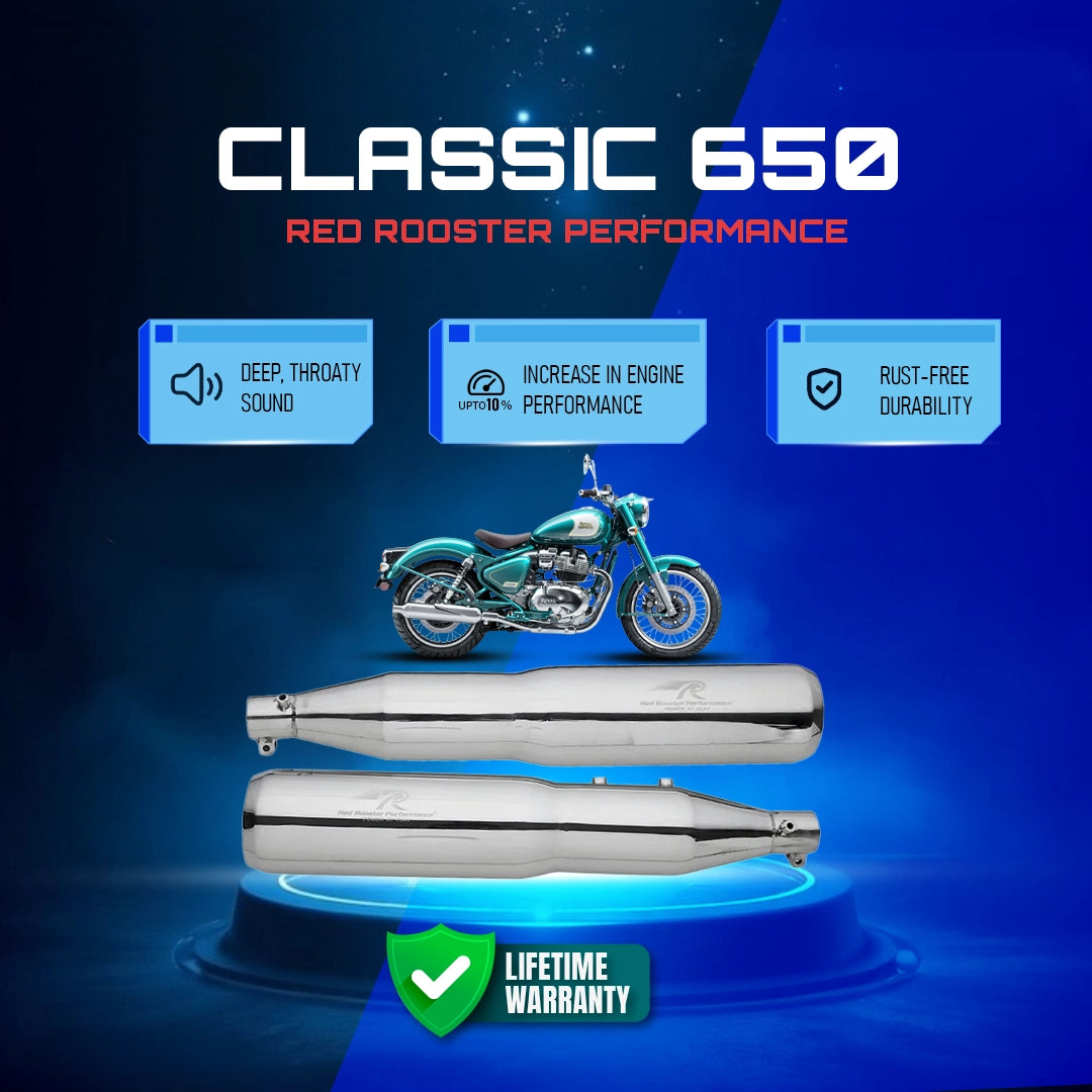 Red Rooster Performance Classic 650 Atlas Polish Exhaust