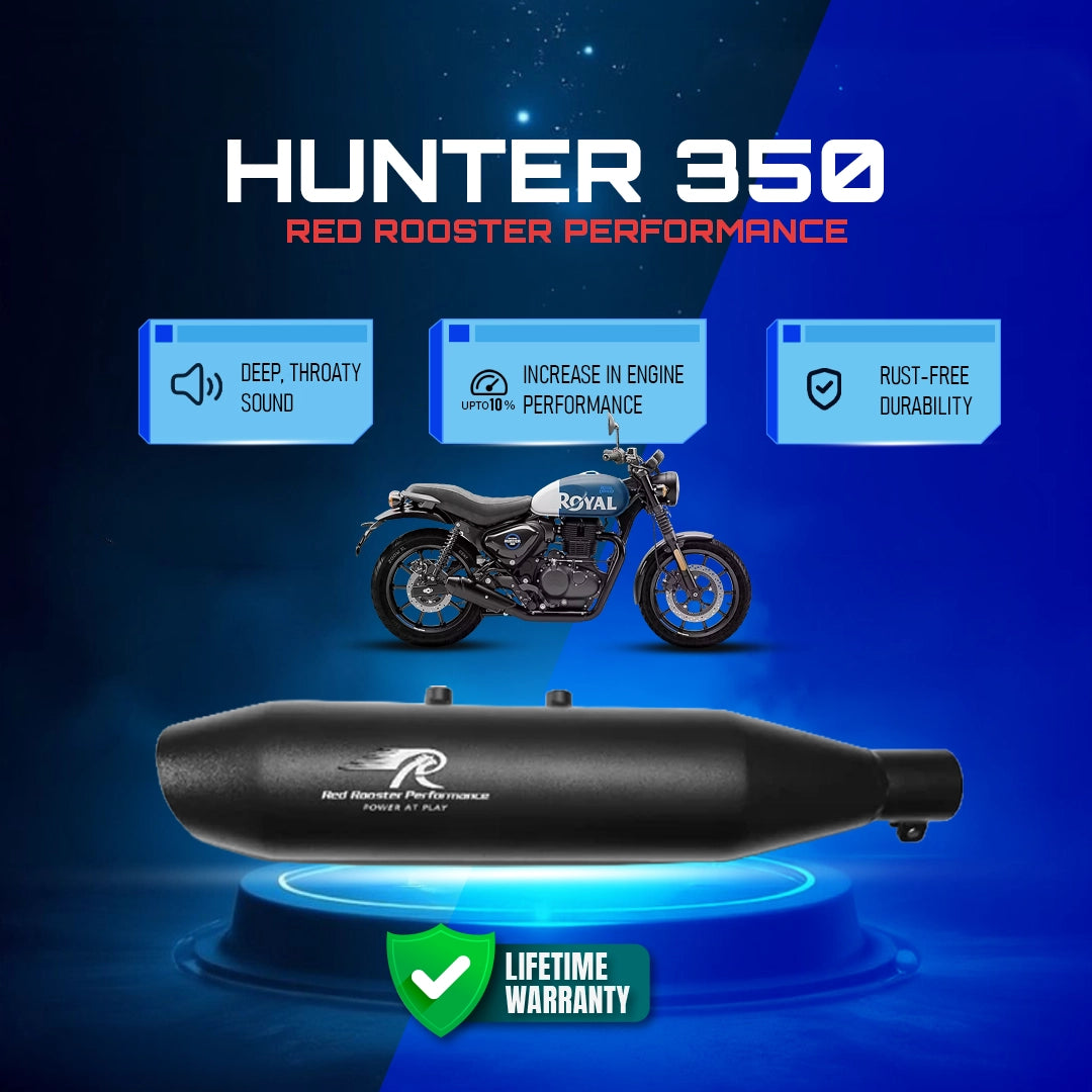 Red Rooster Performance Hunter 350 Matte Black Rumbler Max Exhaust