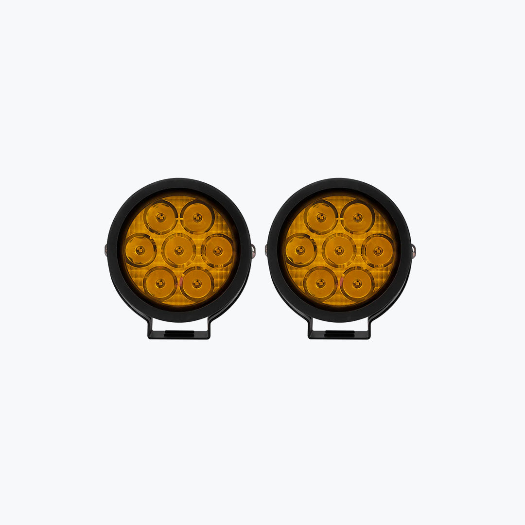 HJG 7 LED ROUND FOGLIGHT WITH YELLOW CAP 70W