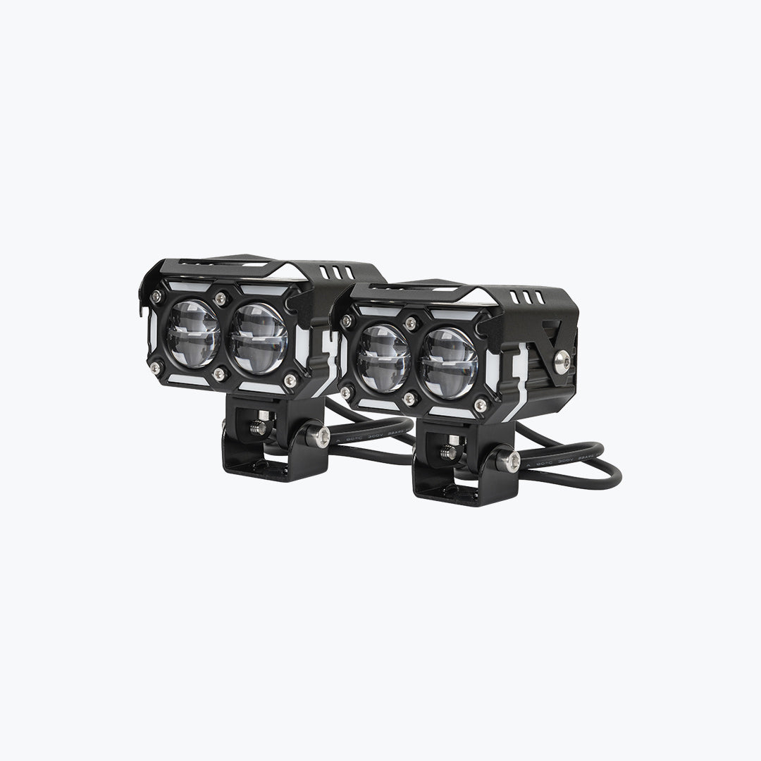 HJG Universal 2 LED Rectangular Fog Light With Wire Harness