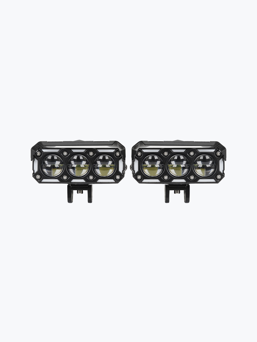 HJG Universal 3 LED Rectangular Fog Light With Wire Harness