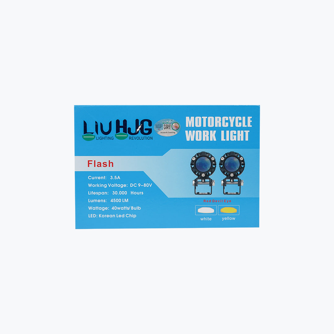 HJG Universal Round Red Devil Eye 40W Fog Light