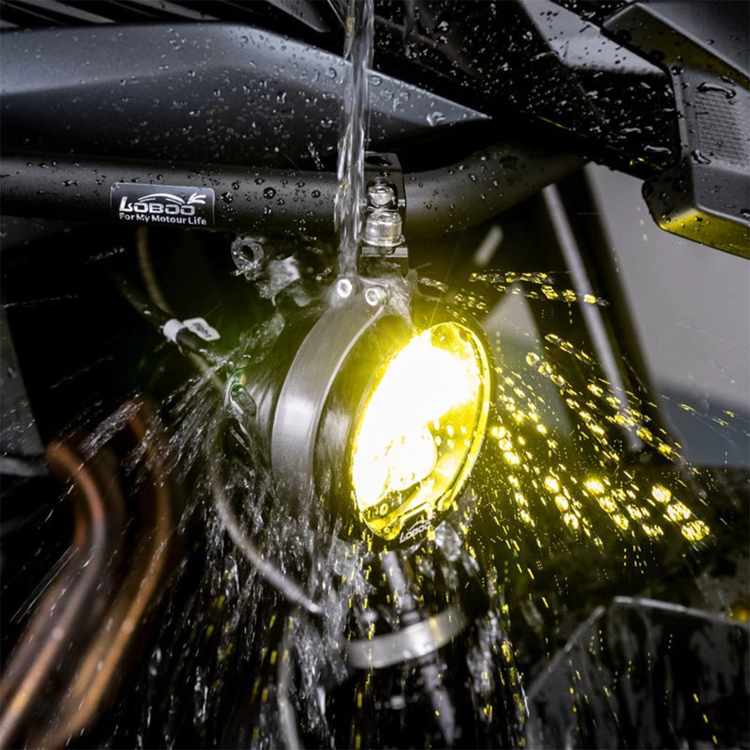 LOBOO L16 High & Low Beam Motorcycle Auxiliary Light | 19,000 Lumens | IP68 Waterproof | Pair