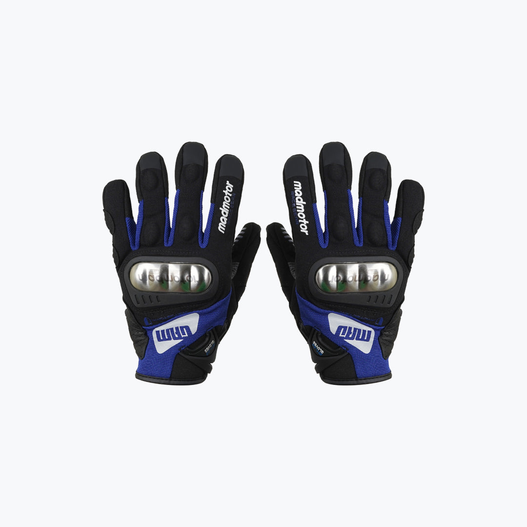 MADMOTOR STAINLESS STEEL SERIES MT-28 GLOVES BLACK BLUE