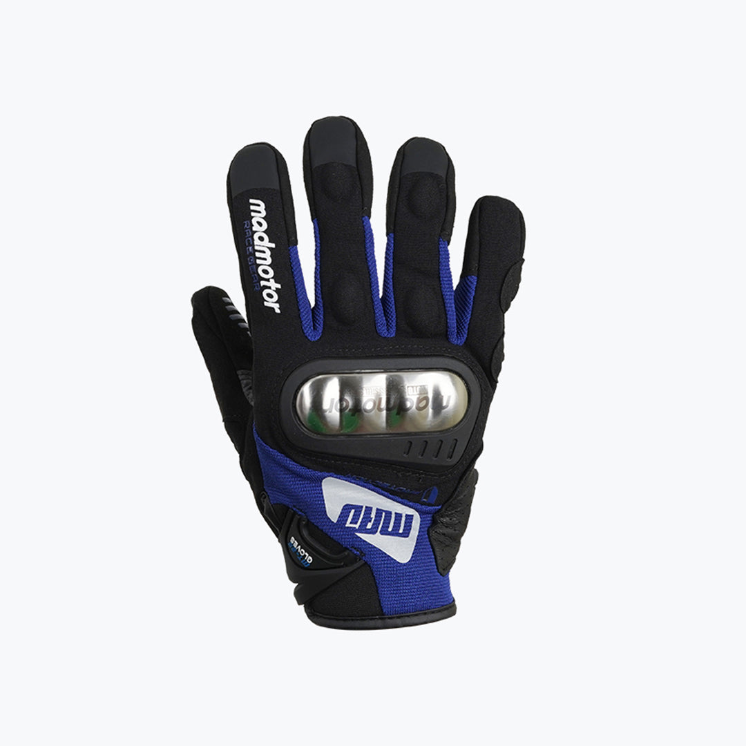 MADMOTOR STAINLESS STEEL SERIES MT-28 GLOVES BLACK BLUE