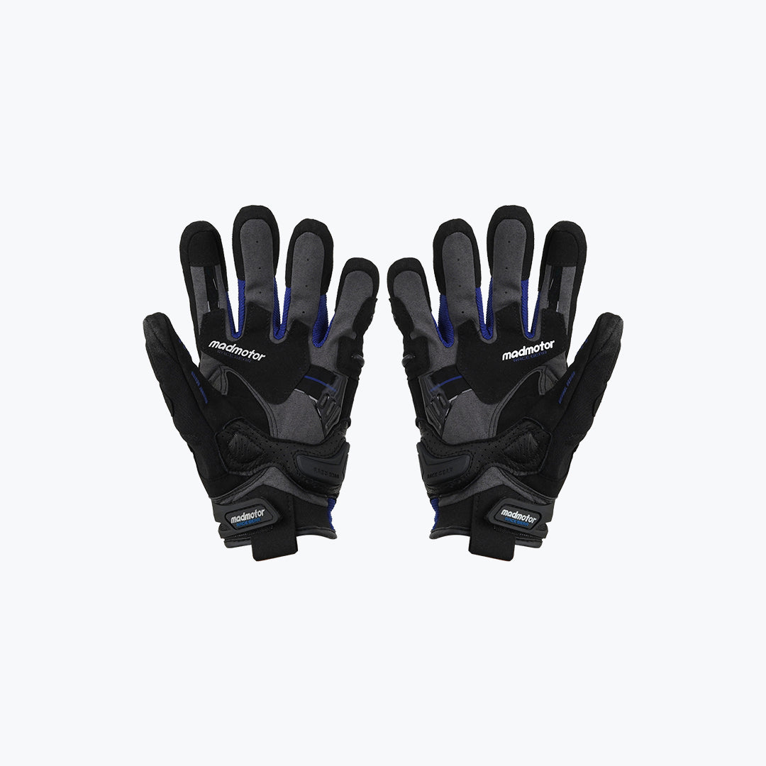 MADMOTOR STAINLESS STEEL SERIES MT-28 GLOVES BLACK BLUE