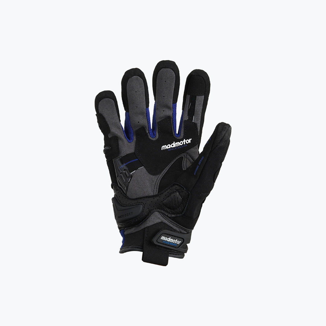MADMOTOR STAINLESS STEEL SERIES MT-28 GLOVES BLACK BLUE