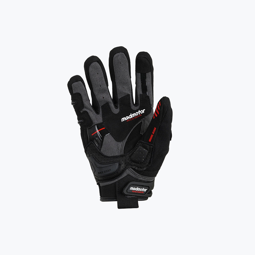 MADMOTOR STAINLESS STEEL SERIES MT-28 GLOVES BLACK