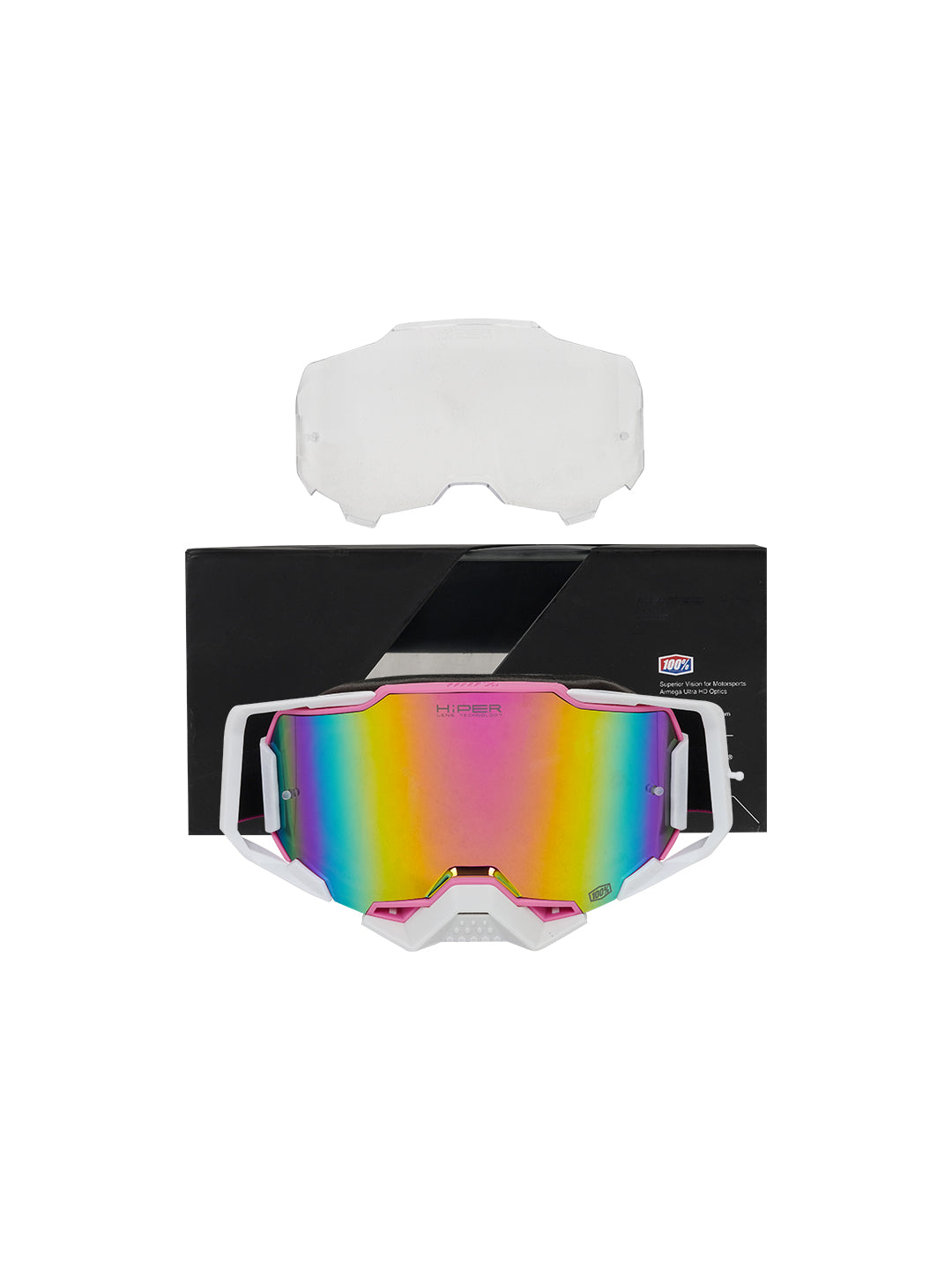 100% Armega Replica Goggles With Box Pink White F PINK.N PINK BLU Tint