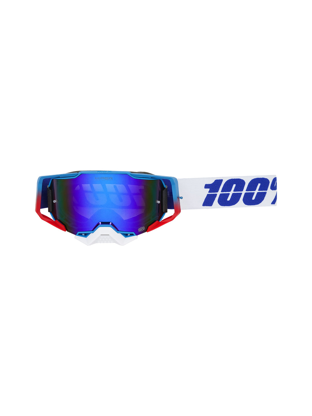 100% Armega Replica Goggles With Box BLU RED.F WHT.N BLUE Tint