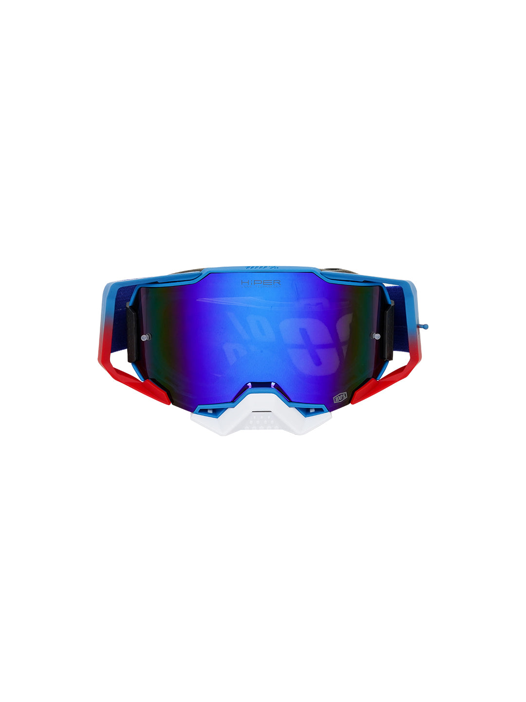 100% Armega Replica Goggles With Box BLU RED.F WHT.N BLUE Tint