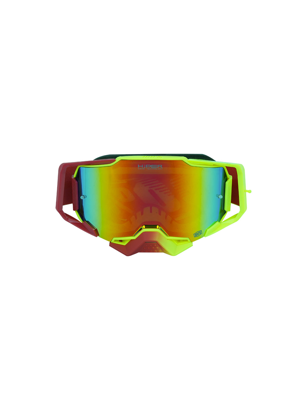 100% Armega Replica Goggles With Box RED YLW.F RED BLU Tint