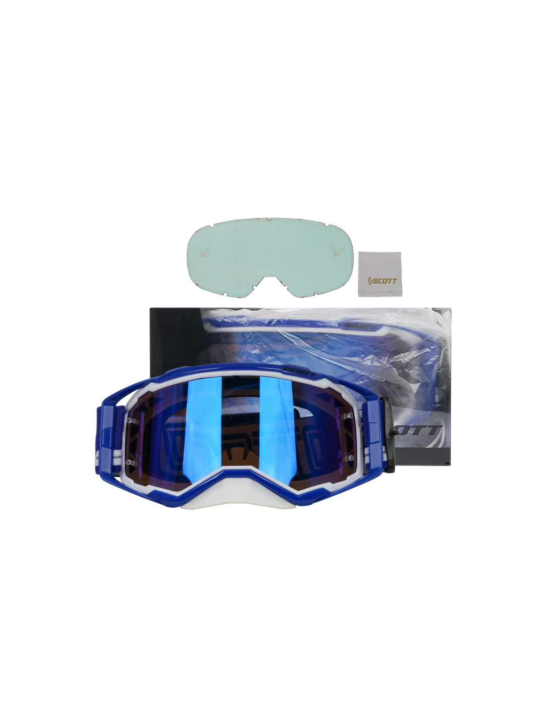 SCOTT Replica Goggles With Box BLU BLK.F WHT.N BLUE Tint