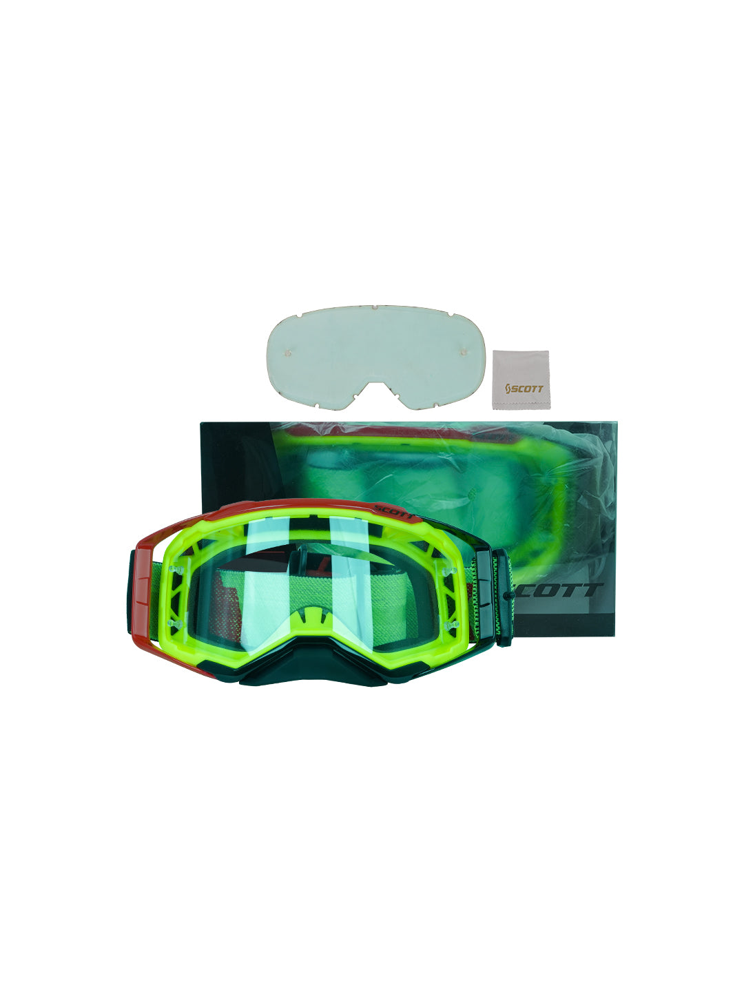 SCOTT Replica Goggles With Box GRN RED.F BLK.N CLEAR Tint
