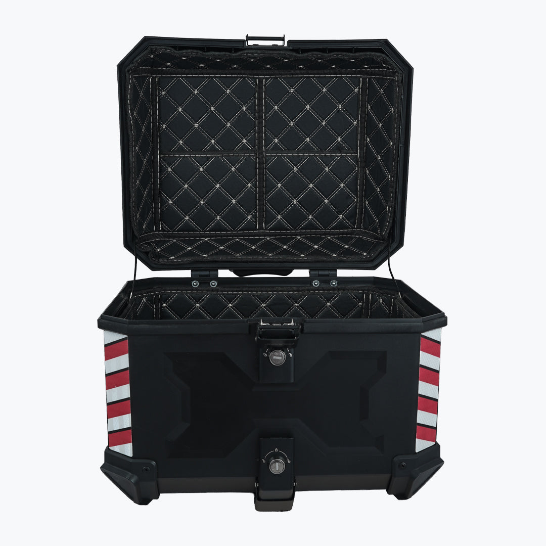 JB RACING TOP CASE X45L ECONOMY BLACK WITH BACKREST PAD | GS