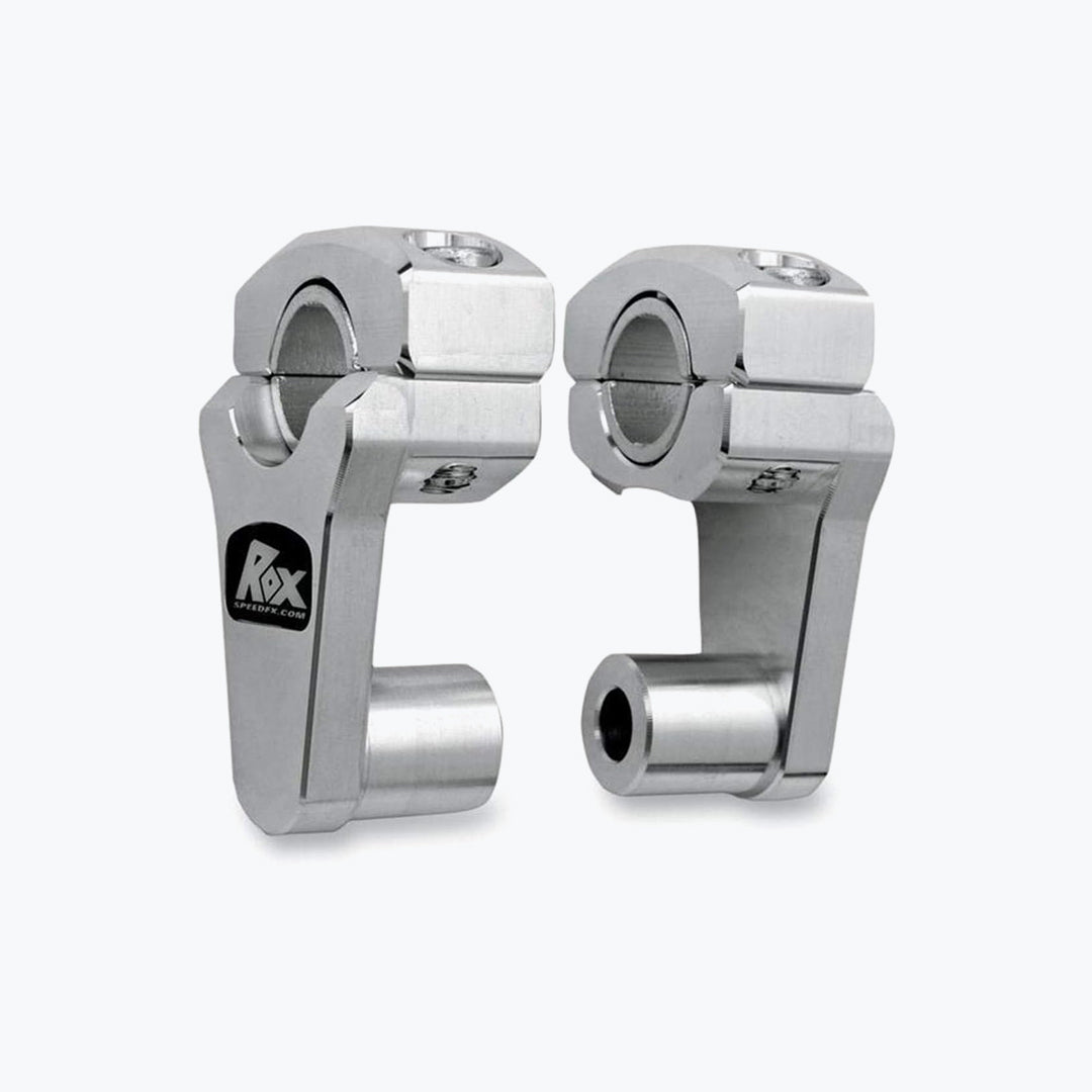 ROX PIVOTING HANDLEBAR RISER 51MM RISE, 22MM NATURAL ALUMINIUM